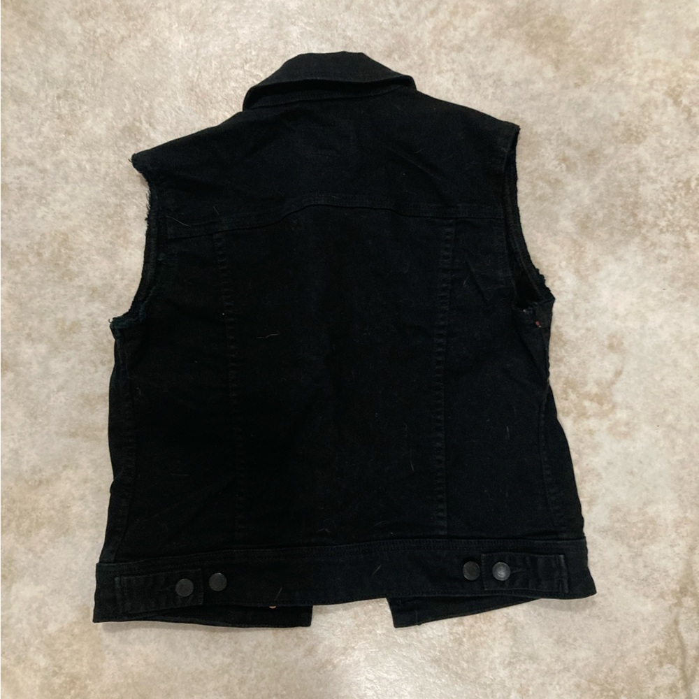 AEO 🦅 Black Denim Vest - Picture 6 of 10
